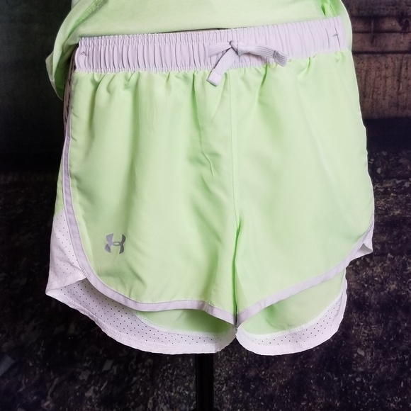 Under Armour Heat Gear Short Top Lime Green YouthL - Picture 3 of 4